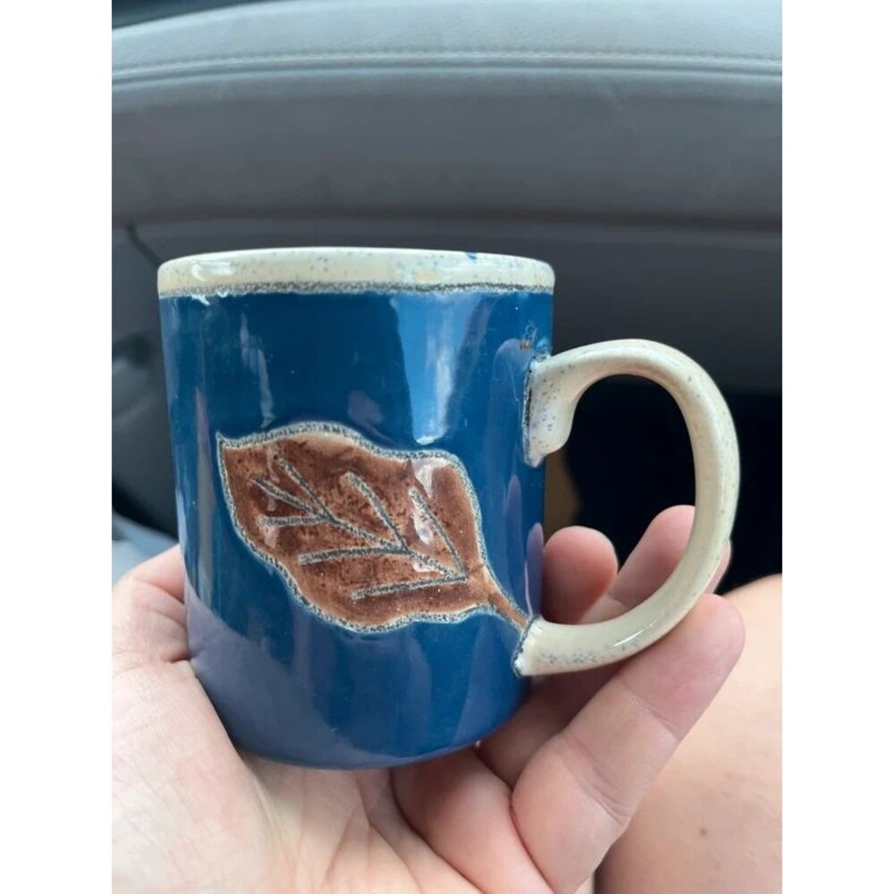 Ceramic Mug Handpainted Fall Leaves
